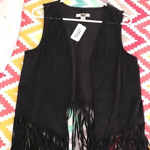 Black suede vest